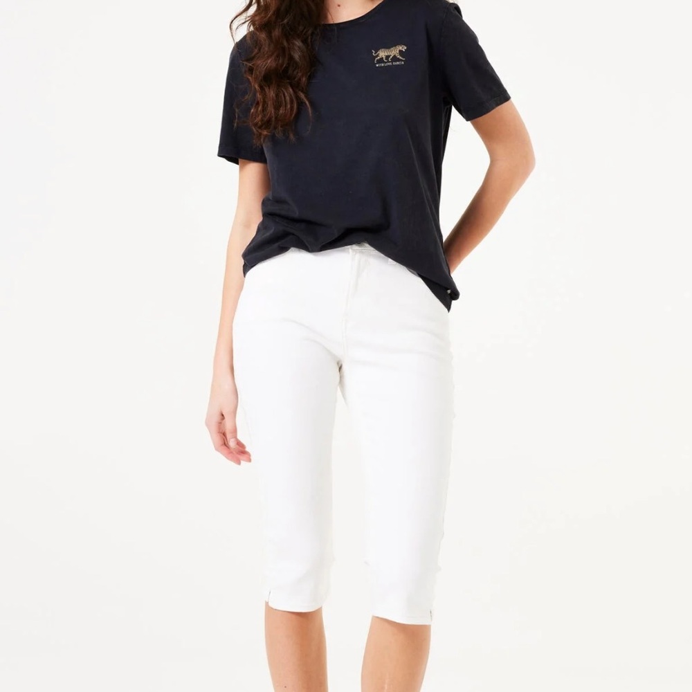 Garcia Women's White Cropped Jeans